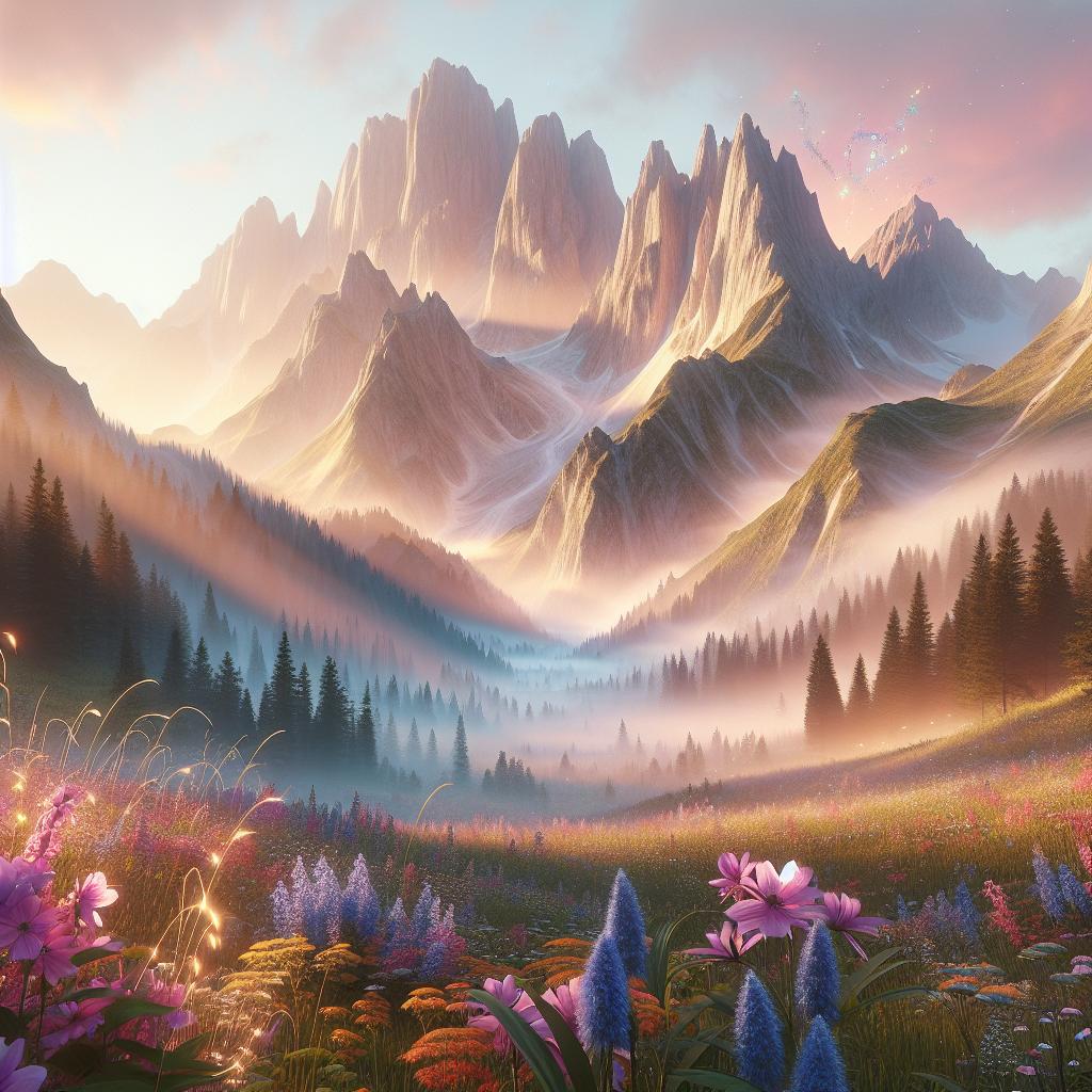 Elysian Peaks: A Misty Reverie