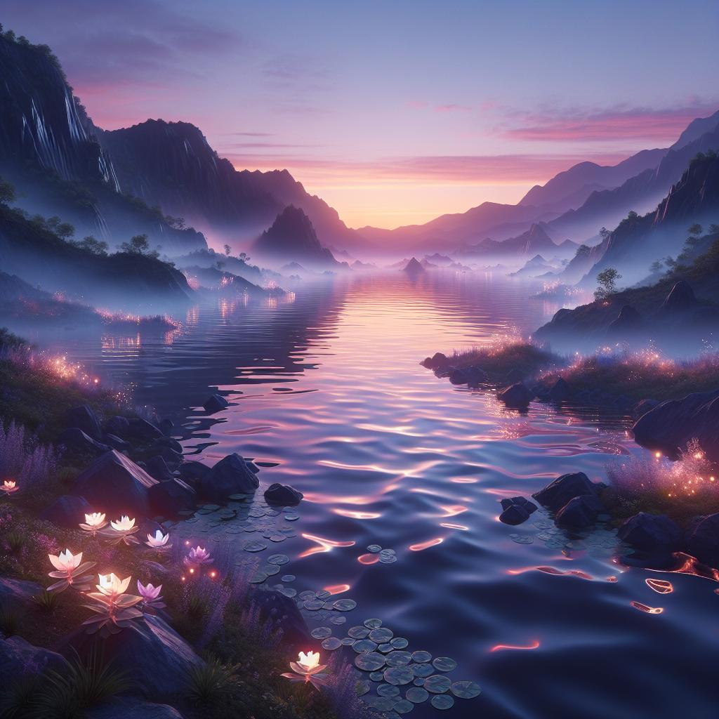 Dawn Serenity at the Metallic Lake